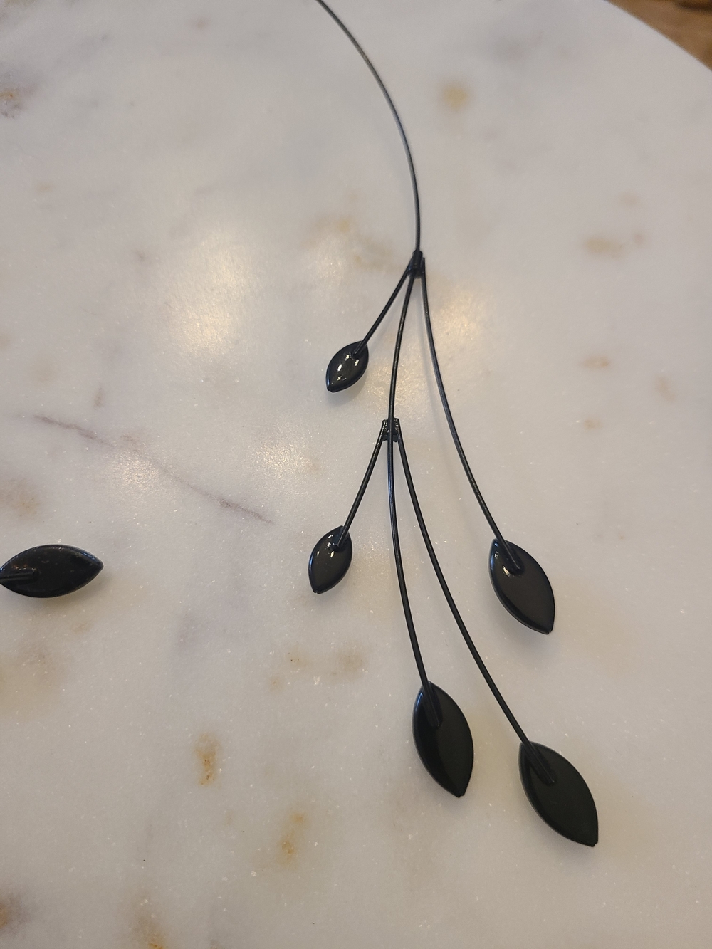 Opalescent Teardrop Branch Necklace — White/Opalescent - Picture 4 of 6